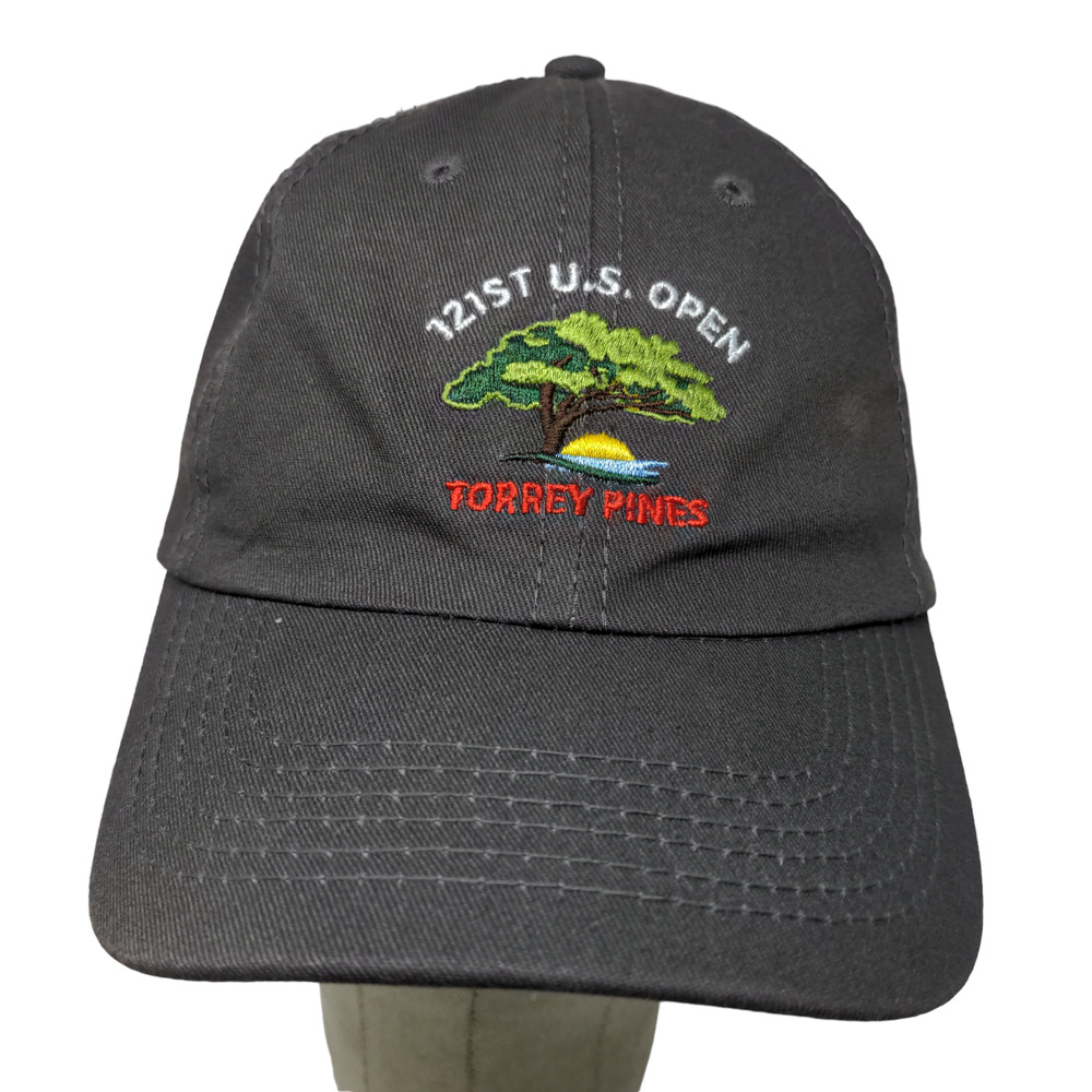 USGA Men's Slideback Hat Gray Adjustable Embroidered 121st US Open Torrey Pines